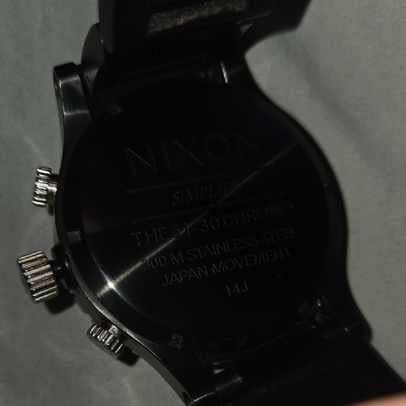 Nixon Black Metal Watch with Wood-Tone Dial - Picture 5 of 11